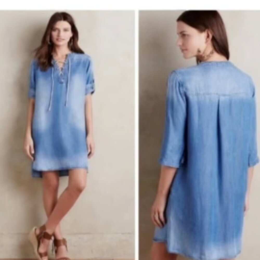 Cloth & Stone L chambray denim dress tie